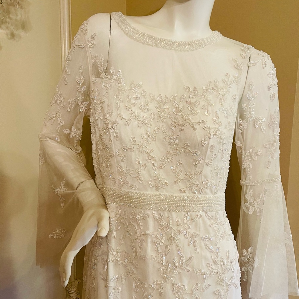 Adrianna Papell Women's Beaded Sheath Dress Size 12 - Picture 4 of 16